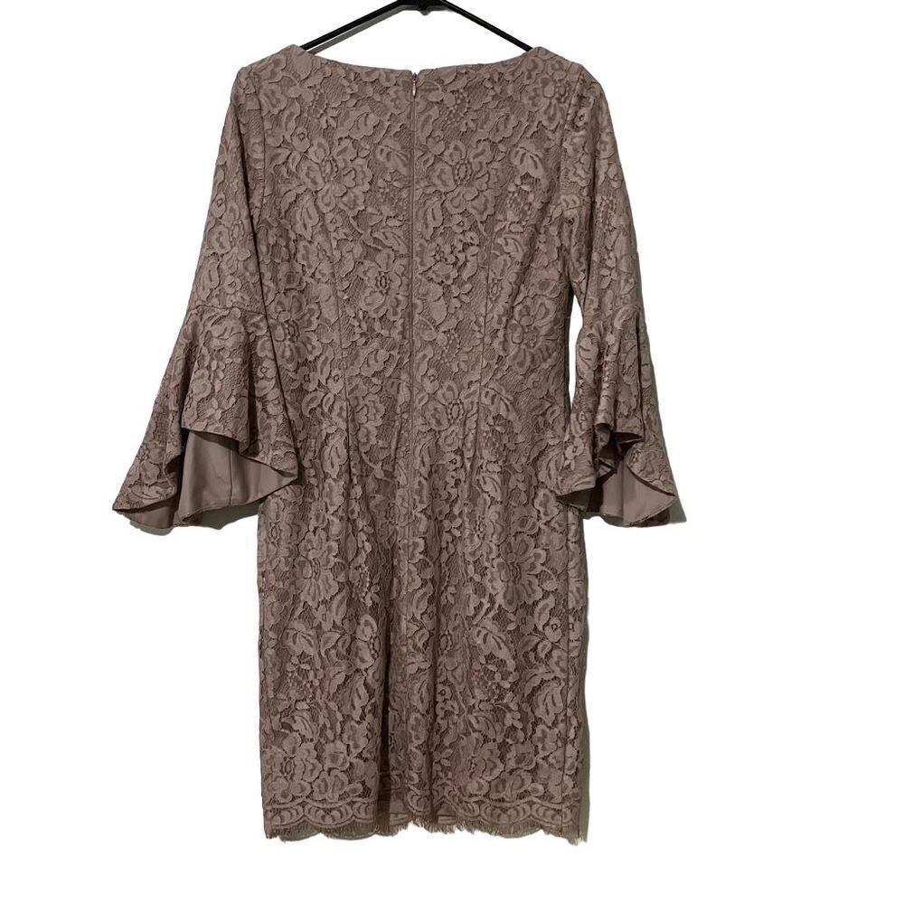 Chetta B Dusty Mauve Lace Bell Sleeve Size 4 - Picture 4 of 8